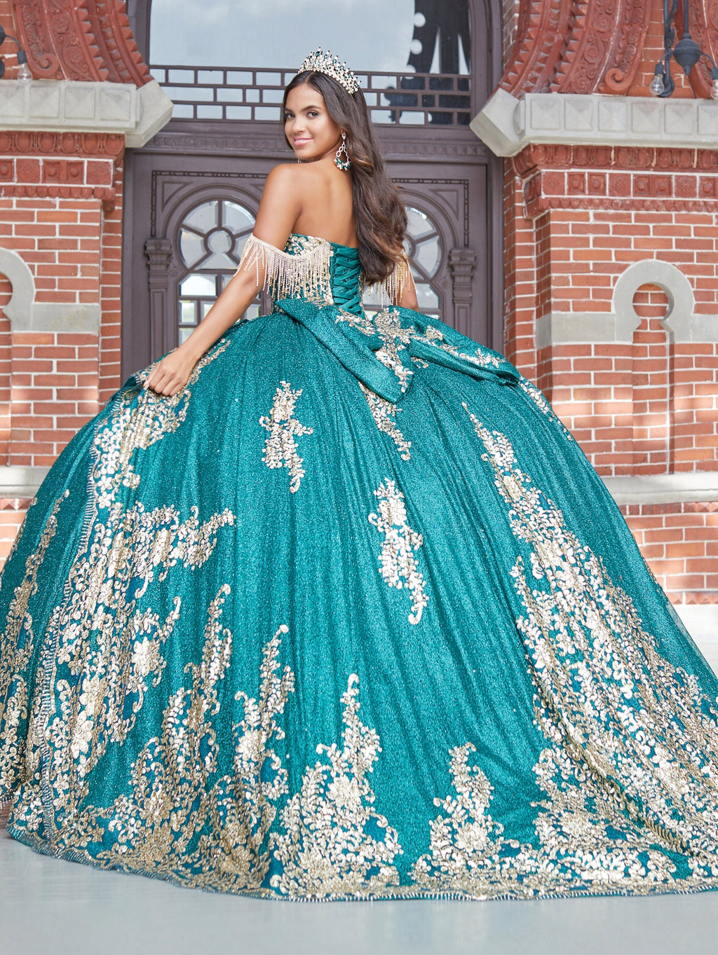 Sequin Applique Quinceanera Dress by House of Wu 26053