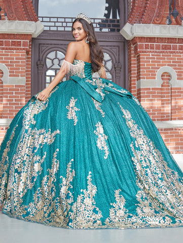 Quinceanera-Kleid mit Paillettenapplikation von House of Wu 26053