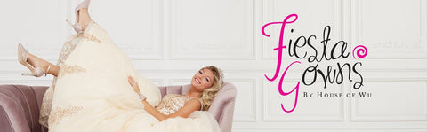 Quinceanera-Kleid mit Pailletten und Flügelärmeln von Fiesta Gowns 56418