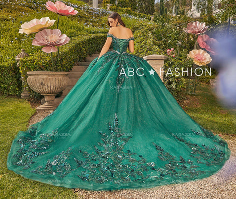 Pailletten-Off-Shoulder-Quinceanera-Kleid von Ragazza EV32-632