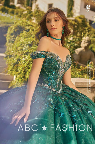 Pailletten-Off-Shoulder-Quinceanera-Kleid von Ragazza EV32-632