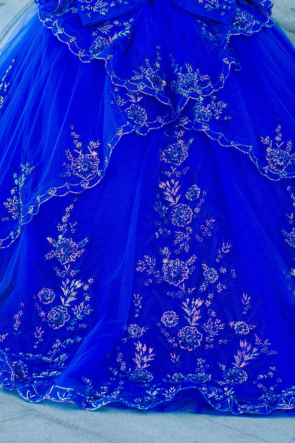 Sequin Off Shoulder Tulle Ball Gown by Cinderella Couture 8100J