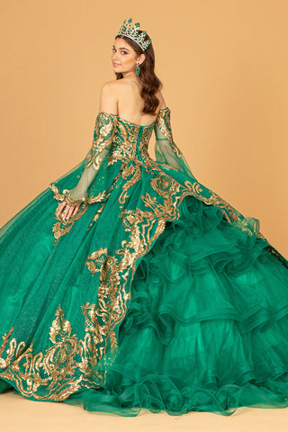 Trägerloses Ballkleid mit Paillettendruck von Elizabeth K GL1914