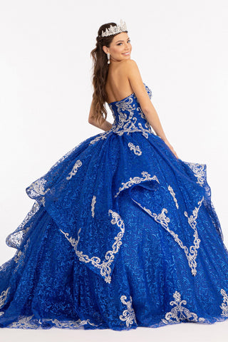 Trägerloses Ballkleid mit Paillettendruck von Elizabeth K GL1987
