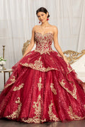 Trägerloses Ballkleid mit Paillettendruck von Elizabeth K GL1987