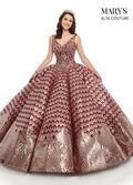 Robe de Quinceañera à col en V avec paillettes par Alta Couture MQ3040