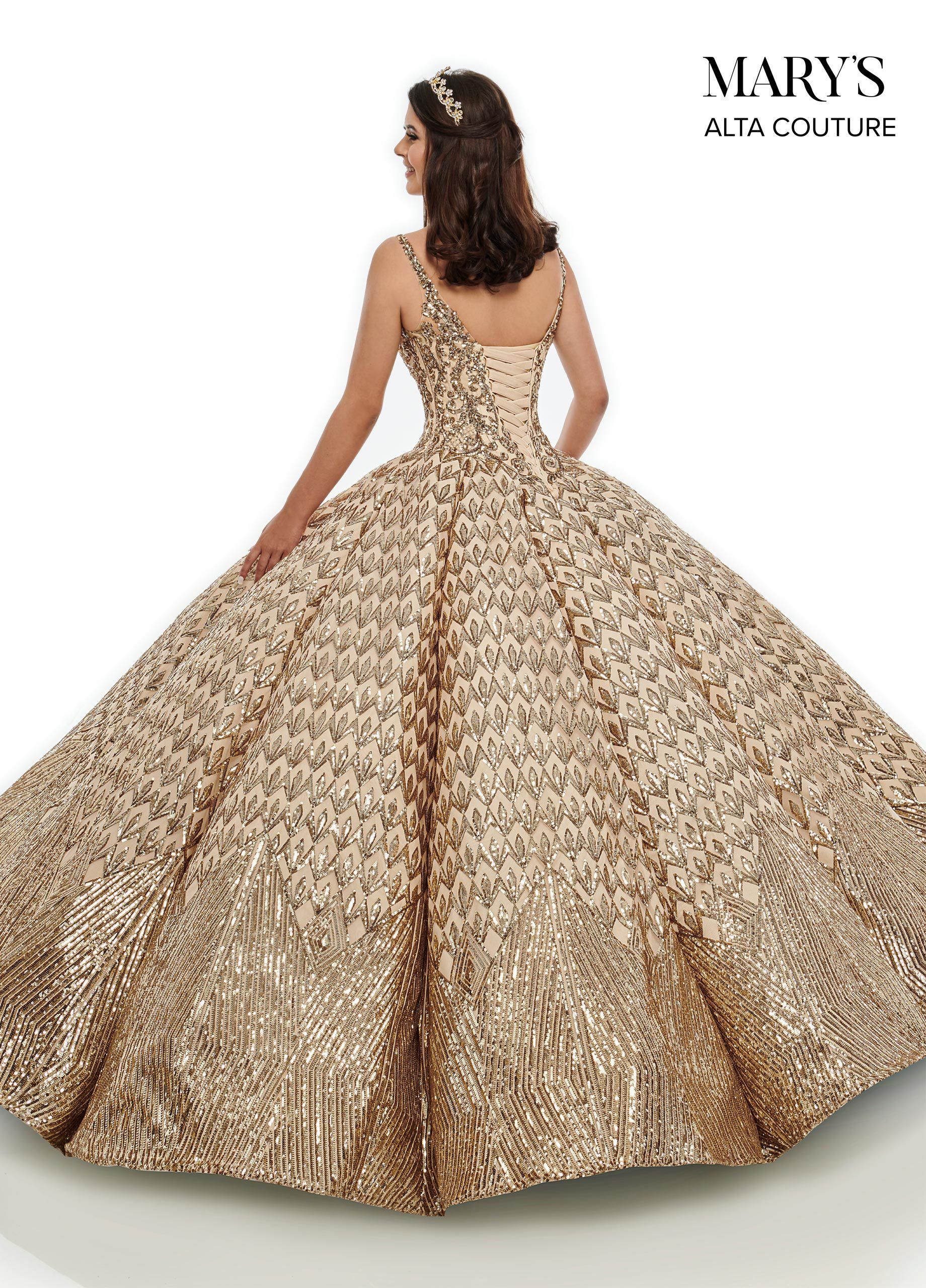 Sequin V-Neck Quinceanera Dress by Alta Couture MQ3040