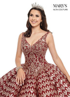 Sequin V-Neck Quinceanera Dress by Alta Couture MQ3040