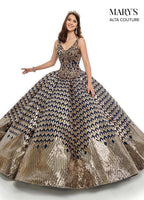 Sequin V-Neck Quinceanera Dress by Alta Couture MQ3040