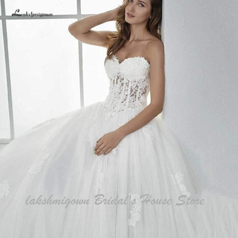 NumberSea Sexy Korsett Brautkleider Lace Up Lange Off Schulter