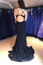 Vestido de festa sexy com decote em V profundo e renda bordada preta PSK035