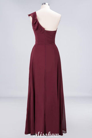 Sexy One-Shoulder Sweetheart Ärmelloses Brautjungfernkleid Rüschen Strandhochzeitspartykleid