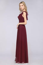 Sexy One-Shoulder Sweetheart Sleeveless Bridesmaid Dress Ruffles Beach Wedding Party Dress