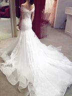 Sexy Hübsche Meerjungfrau Trägerlos Kapellenzug Spitze Applikation Elegantes Brautkleid
