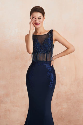 Vestido de baile sereia sexy sem mangas, costas nuas, cetim com lantejoulas brilhantes