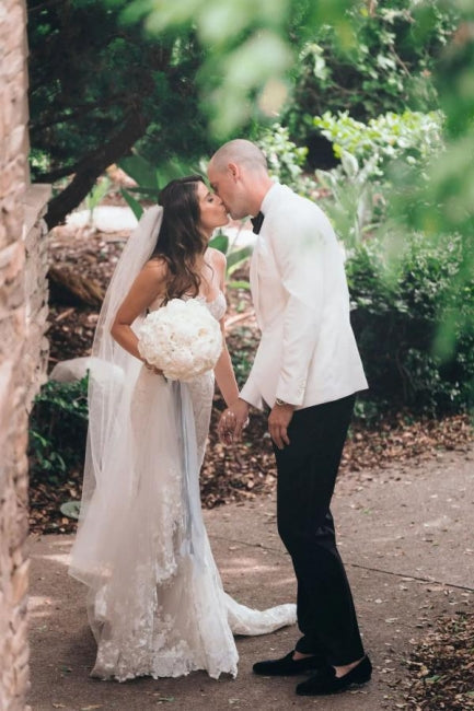 Sexy trägerloses Sweetheart-Mermaid-Hochzeitskleid Brautkleider mit Spitze