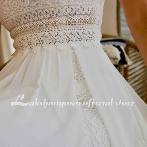 NumberSea Sexy Sommer Brautkleid mit Spitzenapplikation