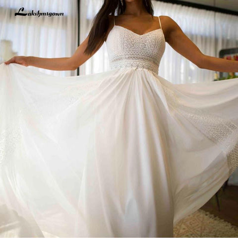 NumberSea Sexy Sommer Brautkleid mit Spitzenapplikation