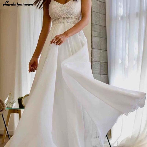 NumberSea Sexy Sommer Brautkleid mit Spitzenapplikation