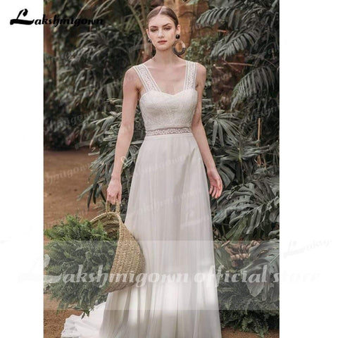 NumberSea Sexy Liebsten Ärmellose Tank Spitze Chiffon Rückenfreie Brautkleider