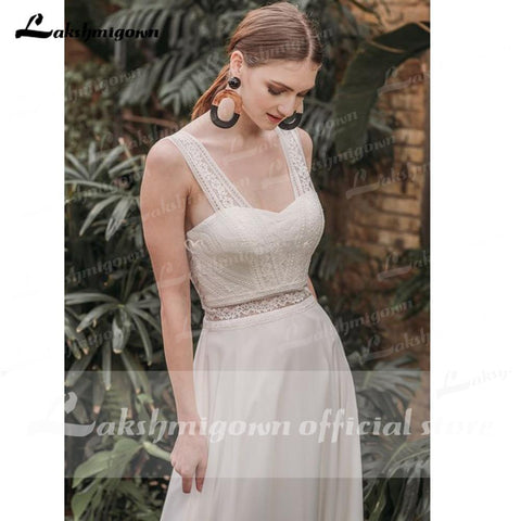 NumberSea Sexy Liebsten Ärmellose Tank Spitze Chiffon Rückenfreie Brautkleider