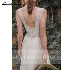 NumberSea Sexy Sweetheart Sleeveless Tank Lace Chiffon Backless Wedding Dresses