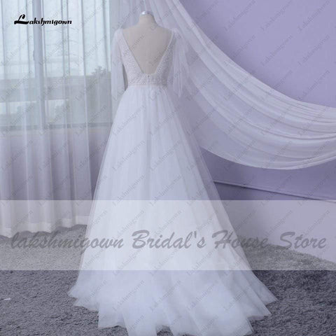 NumberSea Sexy Brautkleid A-Linie 2021 Brautkleider V-Ausschnitt