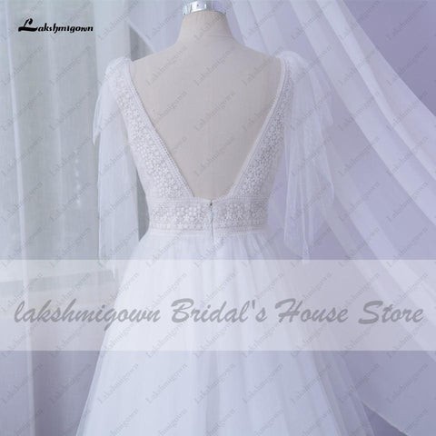 NumberSea Sexy Brautkleid A-Linie 2021 Brautkleider V-Ausschnitt