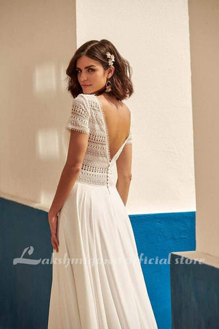 Vestido de noiva sexy NumberSea Plus Size em chiffon e renda