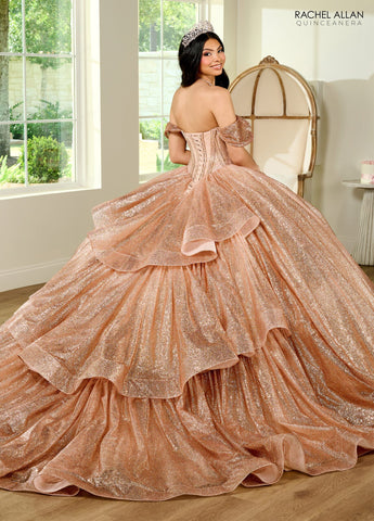 Transparentes Korsett-Glitzer-Quinceanera-Kleid von Rachel Allan RQ2183