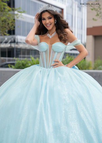 Transparentes Korsett-Glitzer-Quinceanera-Kleid von Rachel Allan RQ2183