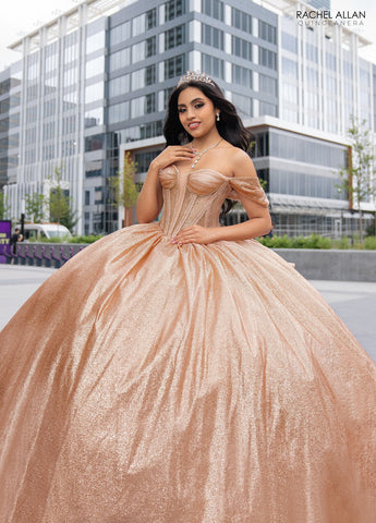 Transparentes Korsett-Glitzer-Quinceanera-Kleid von Rachel Allan RQ2183