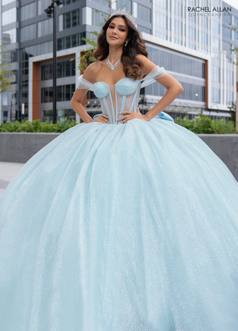Transparentes Korsett-Glitzer-Quinceanera-Kleid von Rachel Allan RQ2183