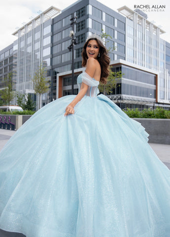 Transparentes Korsett-Glitzer-Quinceanera-Kleid von Rachel Allan RQ2183