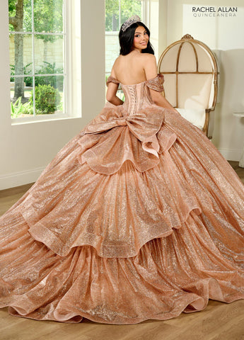 Transparentes Korsett-Glitzer-Quinceanera-Kleid von Rachel Allan RQ2183