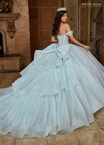 Transparentes Korsett-Glitzer-Quinceanera-Kleid von Rachel Allan RQ2183