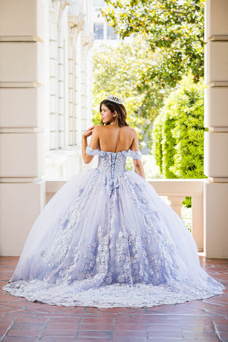 Transparentes Korsett-Ballkleid mit Herzausschnitt von Petite Adele PQ1022