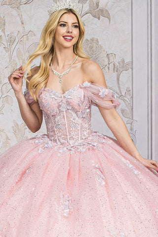 Transparentes Korsett-Ballkleid mit Herzausschnitt von Petite Adele PQ1022