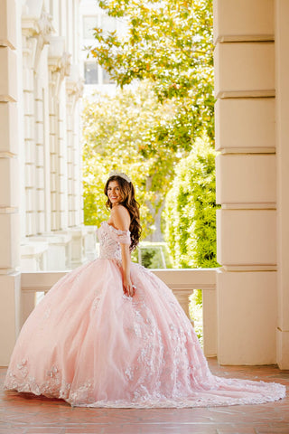 Transparentes Korsett-Ballkleid mit Herzausschnitt von Petite Adele PQ1022