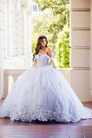 Transparentes Korsett-Ballkleid mit Herzausschnitt von Petite Adele PQ1022