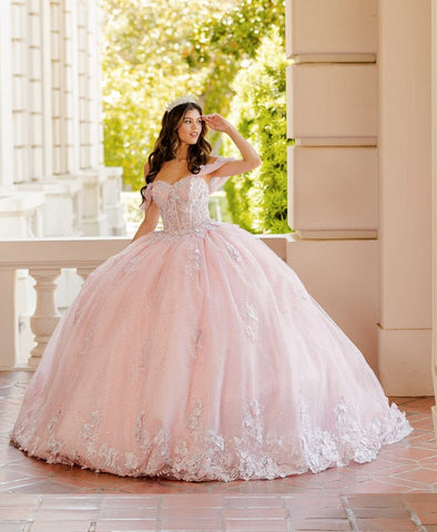 Transparentes Korsett-Ballkleid mit Herzausschnitt von Petite Adele PQ1022