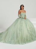 Abito da Quinceañera in Tulle Guanto con Mantellina di Casa Wu 26070