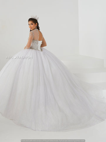 Transparentes Quinceanera-Kleid mit langen Ärmeln von House of Wu 26009