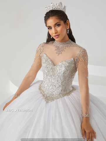 Transparentes Quinceanera-Kleid mit langen Ärmeln von House of Wu 26009