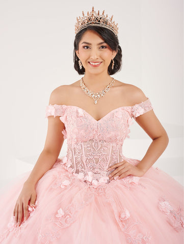 Transparentes schulterfreies Quinceanera-Kleid von Fiesta Gowns 56496