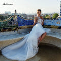 NumberSea Abito da Sposa Corto Davanti Lungo Dietro Elegante Alto Basso