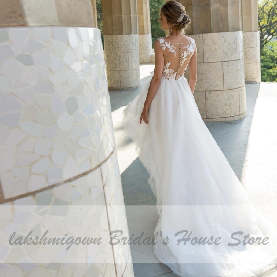 NumberSea Short Front Back Long Elegant Bridal High Low Wedding Dresses