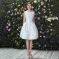 Vestito da Sposa Corto Satin NumberSea Abito da Cerimonia Semplice