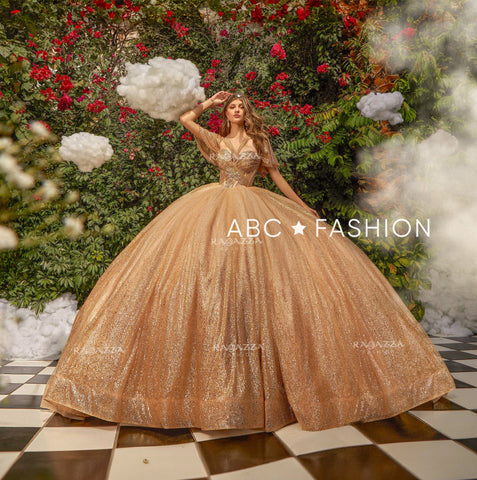 Kurzärmliges trägerloses Quinceanera-Kleid von Ragazza EV47-647