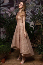 Short Sleeves Sequins Beading Hi-Lo Cocktail Dress by misshow.com